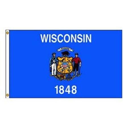 SS COLLECTIBLES 4 ft. X 6 ft. Nyl-Glo Wisconsin Flag SS3319253
